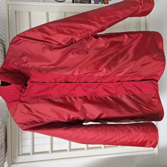 Quilted,red, size large, marvin richards, car coat, fingertip length. - Picture 3 of 7